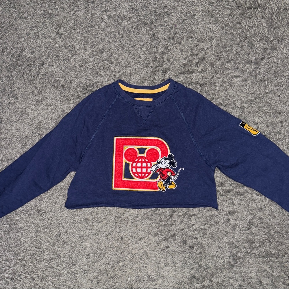 Walt Disney World 1971 Sweatshirt Mickey Mouse Crest Pullover Men's Size S Small